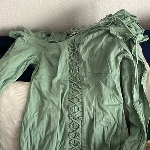 Off the shoulder dress teal/green dress